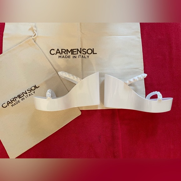 NWOT- Carmen Sol - Tonino Wedge in white, size 8 - Picture 7 of 15